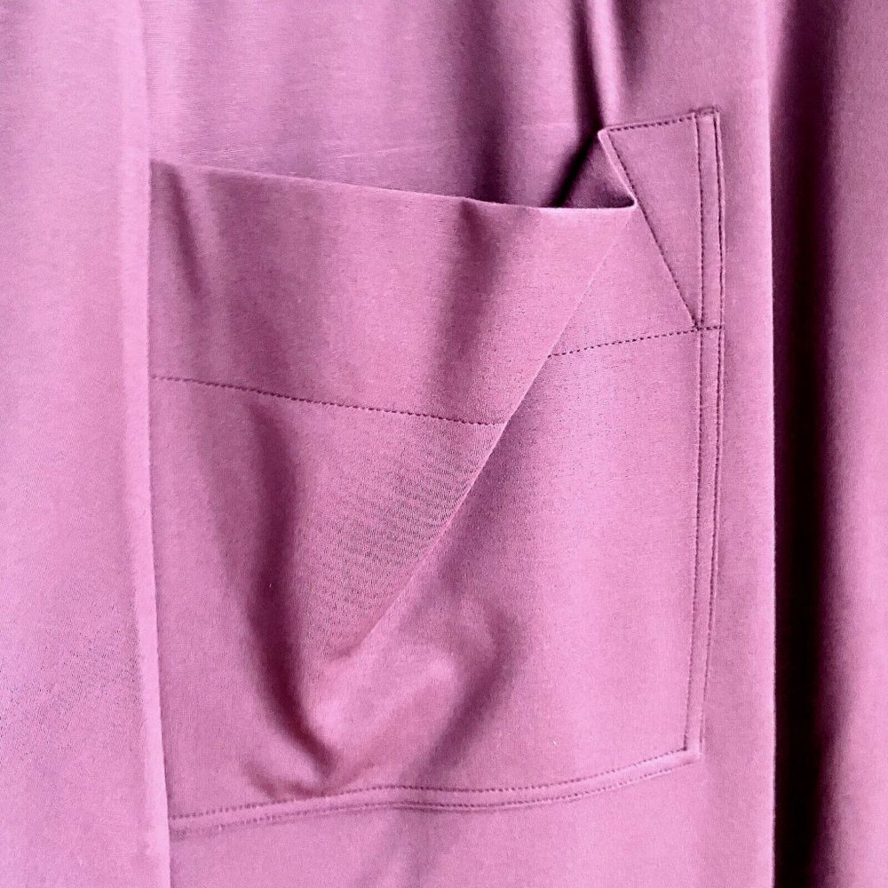 Bailey Lavender  Purple PAtch pocket Trapese Long Sleeve Knit Dress L - Picture 6 of 7